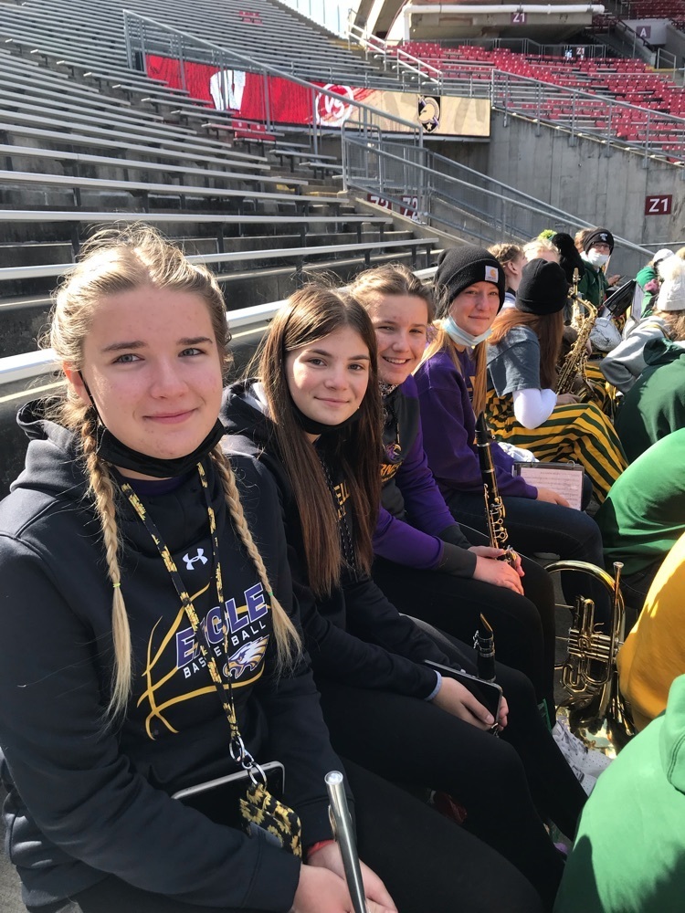 students in the stands